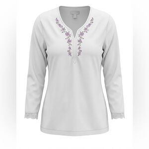 OSCAR DE LA RENTA WOMENS VINTAGE BLOUSE WHITE SIZE L